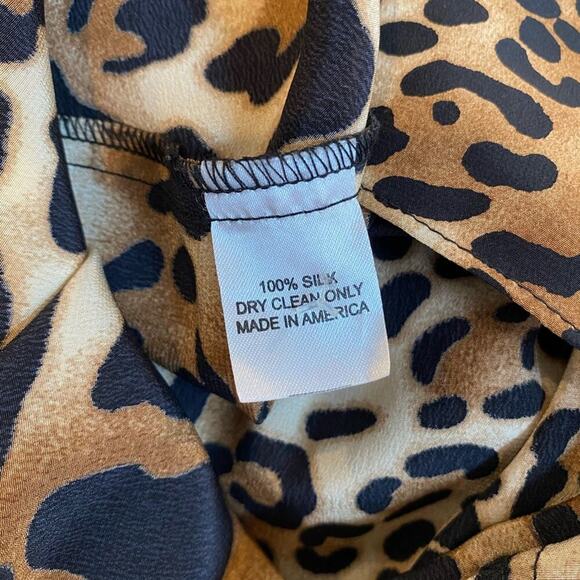 Amanda Uprichard Strapless Leopard Cheetah Print Ruffle Silk Mini Dress - Picture 4 of 5